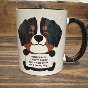 Charming Dog-Themed Black and White Mug